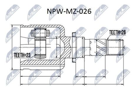NTY NPW-MZ-026 NTY шрус наружный | перед лев |