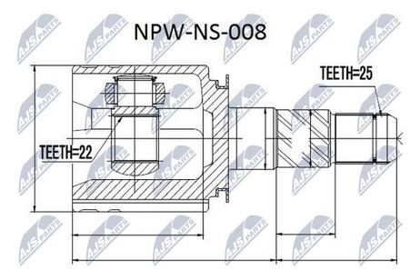 NTY NPW-NS-008 NTY шрус наружный | перед прав |