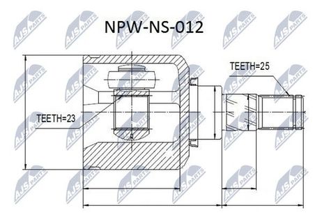NTY NPW-NS-012 NTY шрус наружный | перед прав |