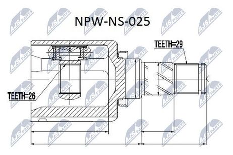 NTY NPW-NS-025 NTY шрус наружный | перед лев |