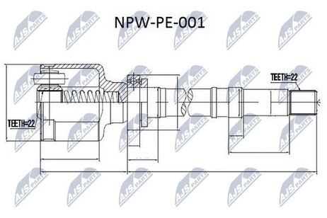 NTY NPW-PE-001 NTY шрус наружный | перед прав |