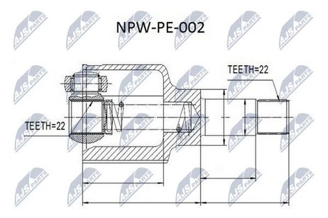 NTY NPW-PE-002 NTY шрус наружный | перед лев |