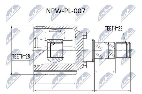 NTY NPW-PL-007 NTY шрус наружный