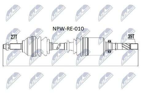 NTY NPW-RE-010 NTY полуось | перед прав |