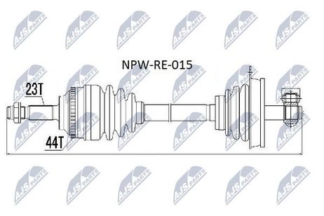 NTY NPW-RE-015 NTY полуось | лев |