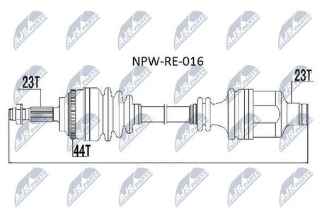 NTY NPW-RE-016 NTY полуось | перед прав |
