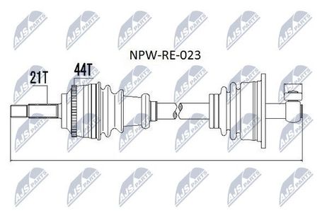 NTY NPW-RE-023 NTY полуось | перед лев |
