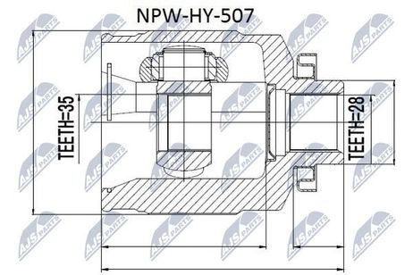 NTY NPW-HY-507 NTY шрус наружный | перед прав |