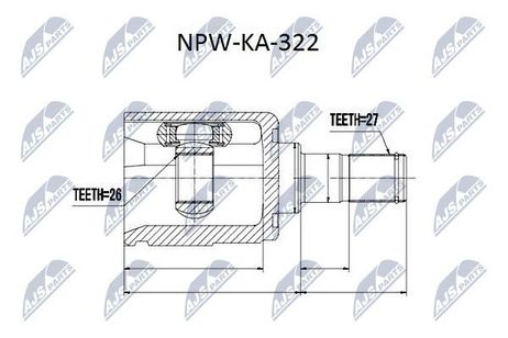 NTY NPW-KA-322 NTY шрус наружный | перед |