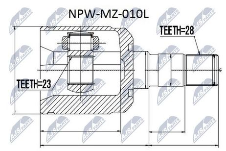 NTY NPW-MZ-010L NTY шрус наружный | перед лев |