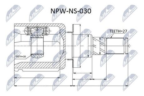 NTY NPW-NS-030 NTY шрус наружный | перед |