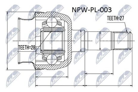 NTY NPW-PL-003 NTY шрус наружный | перед |