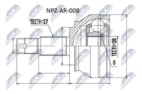 NTY NPZ-AR-008 NTY шрус наружный