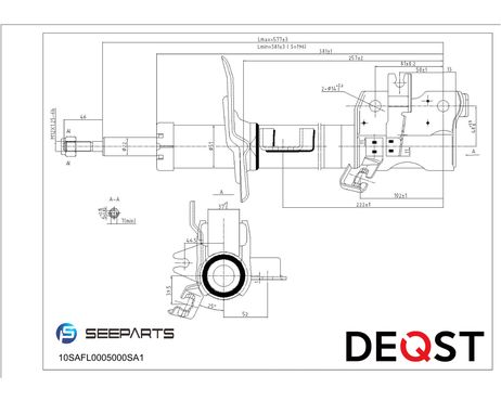 фото Deqst 10SAFL0005000 Амортизатор передний левый Nissan Qashqai 06-, Qashqai +2 08- Deqst 10SAFL0005000 Амортизатор передний левый Nissan Qashqai 06-, Qashqai +2 08-