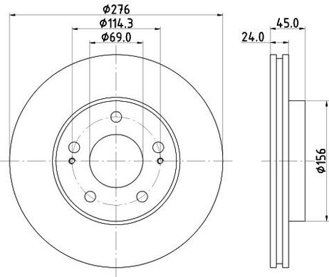 Nisshinbo ND3046K Диск тормозной | перед |