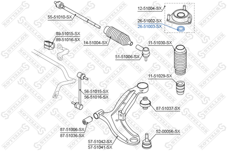 фото Stellox 26-51003-SX Подшипник опоры аморт. Hyundai Getz 04> | перед | Stellox 26-51003-SX Подшипник опоры аморт. Hyundai Getz 04> | перед |