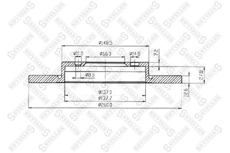 фото Stellox 6020-1516-SX Диск торм. пер. BMW E30 1.6-1.8 m10/m40 | перед | Stellox 6020-1516-SX Диск торм. пер. BMW E30 1.6-1.8 m10/m40 | перед |