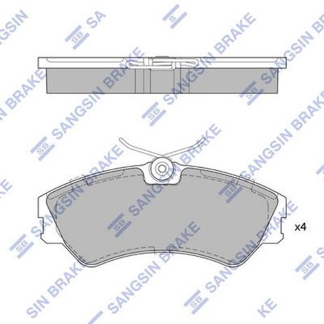 Sangsin SP4053 Колодки тормозные передние