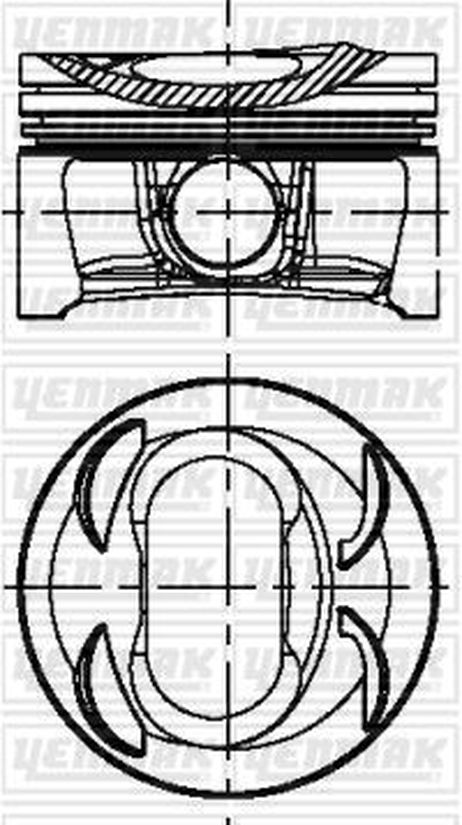 YENMAK 3104297000 Поршень ДВС с кольцами audi. skoda. VW 1.4tsi/fsi 16V bmy/blg/cavd =76.5 1.2x1.2x2 std 07>