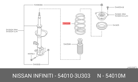 фото Nissan 54010-3U303 Пружина ходовой части Nissan 54010-3U303 Пружина ходовой части