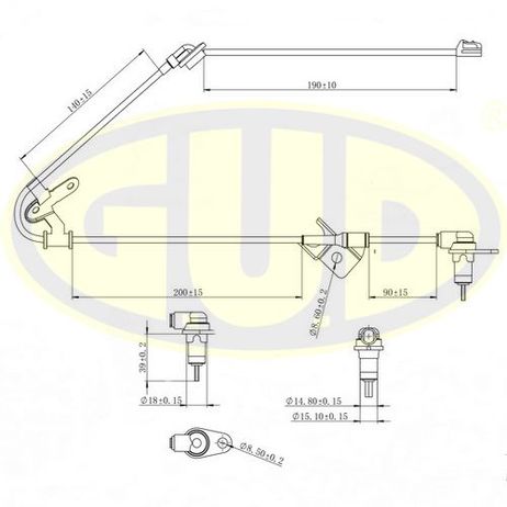 фото GUD GABS02020 Датчик ABS задн лев GUD GABS02020 Датчик ABS задн лев