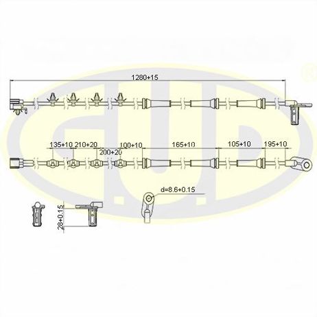 фото GUD GABS02453 Датчик ABS задн лев GUD GABS02453 Датчик ABS задн лев