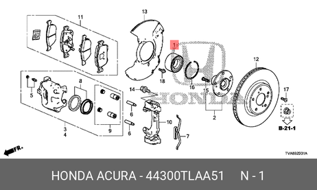 фото Honda 44300-TLA-A51 Подшипник ступицы передней Honda Accord X/Clarity 17 | перед | Honda 44300-TLA-A51 Подшипник ступицы передней Honda Accord X/Clarity 17 | перед |
