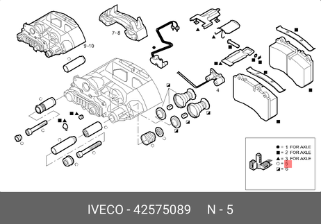 фото Iveco 42575089 Ремкомплект суппорта knorr (направляющие, втулки, болты, уплотнения)IV Iveco 42575089 Ремкомплект суппорта knorr (направляющие, втулки, болты, уплотнения)IV