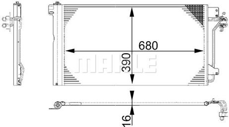 Knecht AC672000S AC 672 000S_радиатор кондиционера! Alternative VW T5 1.9TDi/2.0/2.5T