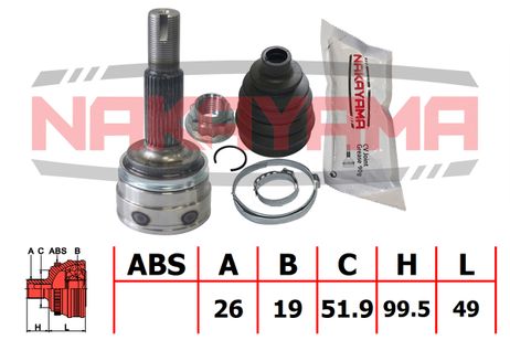 фото Nakayama NJ2074NY Шрус внешн. к-кт задн. lexus nx300h/200t200 14-, toyota harrier 13-, t Nakayama NJ2074NY Шрус внешн. к-кт задн. lexus nx300h/200t200 14-, toyota harrier 13-, t