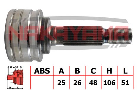 фото Nakayama NJ2076NY Шрус внешн. к-кт задн. mitsubishi ASX GA 10-, lancer CY 07-, outlander Nakayama NJ2076NY Шрус внешн. к-кт задн. mitsubishi ASX GA 10-, lancer CY 07-, outlander