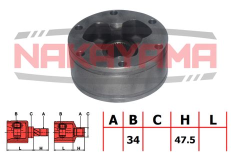 фото Nakayama NJ7109NY Шрус внутр. к-кт alfa romeo 156, 166 lancia Kappa 2.4jtd (34x108x47.5) Nakayama NJ7109NY Шрус внутр. к-кт alfa romeo 156, 166 lancia Kappa 2.4jtd (34x108x47.5)