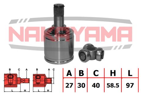 фото Nakayama NJ7121NY Шрус внутр-й к-кт правый honda civic eu/ep/es 01-06 (27x30x155.5x40) Nakayama NJ7121NY Шрус внутр-й к-кт правый honda civic eu/ep/es 01-06 (27x30x155.5x40)