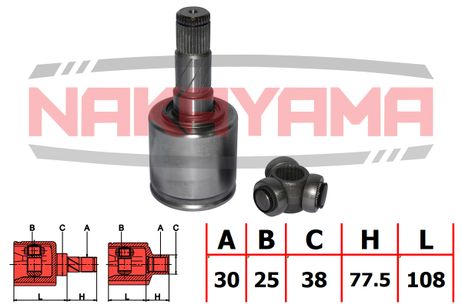 фото Nakayama NJ7147NY Шрус внутр-й к-кт правый KIA sorento 02-09 (30x25x185.5x38) Nakayama NJ7147NY Шрус внутр-й к-кт правый KIA sorento 02-09 (30x25x185.5x38)