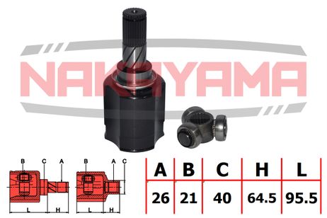 фото Nakayama NJ7169NY Шрус внутр-й к-кт nissan micra march K12 02- (26x21x160x40) Nakayama NJ7169NY Шрус внутр-й к-кт nissan micra march K12 02- (26x21x160x40)