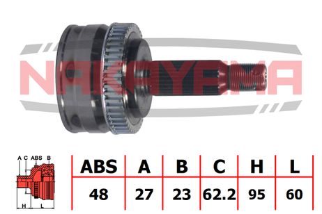 фото Nakayama NJ772NY Шрус внешн. к-кт hyundai tucson 04-10 (27x23x155x62.2 abs:48) Nakayama NJ772NY Шрус внешн. к-кт hyundai tucson 04-10 (27x23x155x62.2 abs:48)