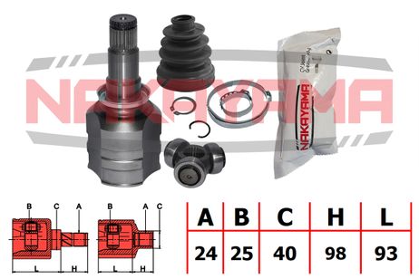 фото Nakayama NJ7730NY Шрус внутр. к-кт правый toyota prius zvw30 09- (24x25x191x40) Nakayama NJ7730NY Шрус внутр. к-кт правый toyota prius zvw30 09- (24x25x191x40)