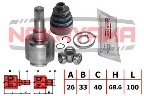 фото Nakayama NJ7746NY Шрус внутр. к-кт ford mondeo GE 00-07 (26x33x168.6x40) Nakayama NJ7746NY Шрус внутр. к-кт ford mondeo GE 00-07 (26x33x168.6x40)