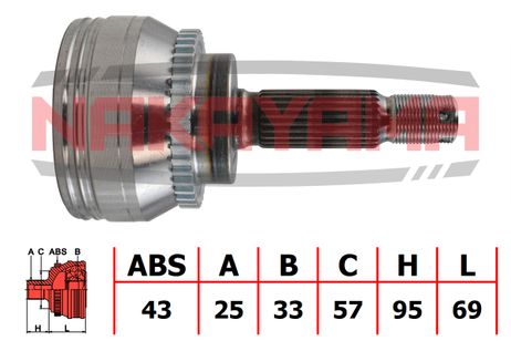 фото Nakayama NJ791NY Шрус внешн. к-кт mitsubishi galant dj1a/dj3a/dj5a 06- (25x33x164x57 AB Nakayama NJ791NY Шрус внешн. к-кт mitsubishi galant dj1a/dj3a/dj5a 06- (25x33x164x57 AB
