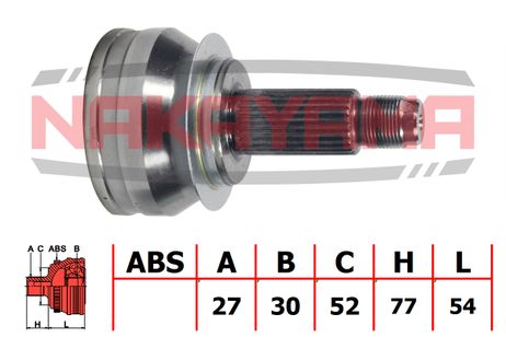 фото Nakayama NJ809NY Шрус внешн. к-кт subaru forester S12 07-12, legacy B13 03-09 (27x30x13 Nakayama NJ809NY Шрус внешн. к-кт subaru forester S12 07-12, legacy B13 03-09 (27x30x13