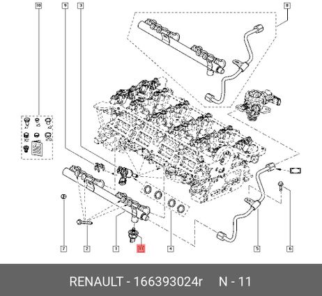 фото Renault 166393024R Датчик давления топлива Renault 1.2 12 (без упаковки) Renault 166393024R Датчик давления топлива Renault 1.2 12 (без упаковки)