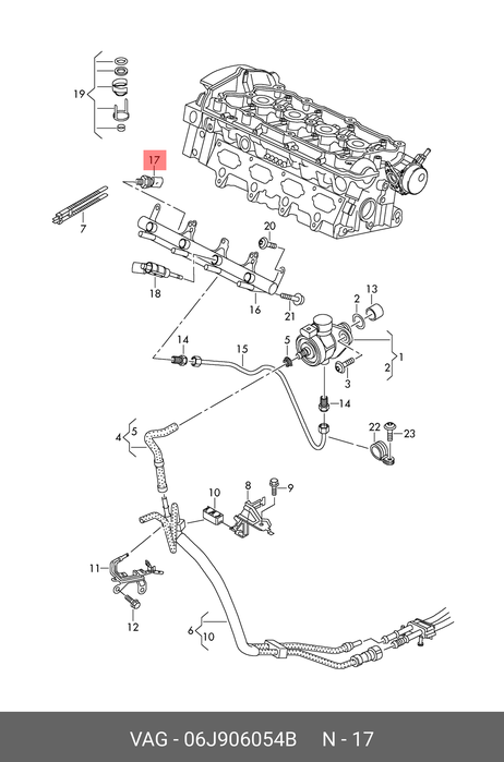 VAG 06J906054B Датчик высокого давления топлива