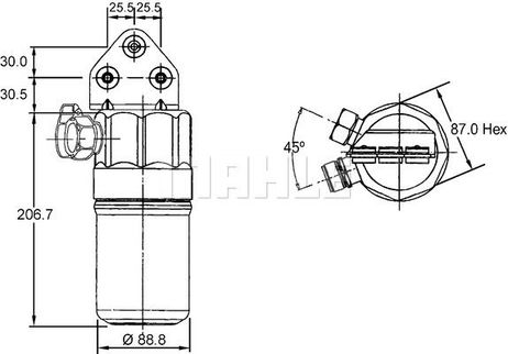 Mahle AD 187 000S Фильтр-осушитель и аккумулятор