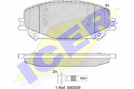 фото Icer 182304 Колодки тормозные дисковые icer Icer 182304 Колодки тормозные дисковые icer