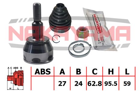 фото Nakayama NJ1198NY Шрус внешн. к-кт ford focus III CB8 11-14, grand c-max CB7 10- (27x24x154.5x62.8) Nakayama NJ1198NY Шрус внешн. к-кт ford focus III CB8 11-14, grand c-max CB7 10- (27x24x154.5x62.8)