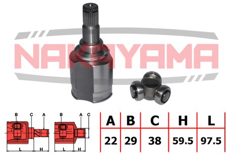 фото Nakayama NJ7036NY Шрус внутр. к-кт chevrolet aveo (t200) 03-08 (22x29x157x38) | перед | Nakayama NJ7036NY Шрус внутр. к-кт chevrolet aveo (t200) 03-08 (22x29x157x38) | перед |