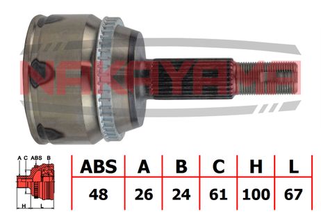 фото Nakayama NJ840NY Шрус внешн. к-кт toyota camry acv3/mcv3 01-06, VI (v40) 06-11, kluger II (_asu4_,_gsu4_,_mhu4_) 07- Nakayama NJ840NY Шрус внешн. к-кт toyota camry acv3/mcv3 01-06, VI (v40) 06-11, kluger II (_asu4_,_gsu4_,_mhu4_) 07-