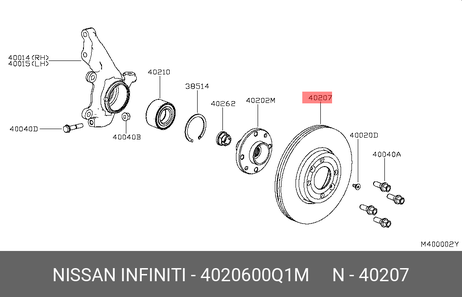 фото Nissan 40206-00Q1M Диск тормозной передний Nissan (стар.40206AX600) | перед | Nissan 40206-00Q1M Диск тормозной передний Nissan (стар.40206AX600) | перед |