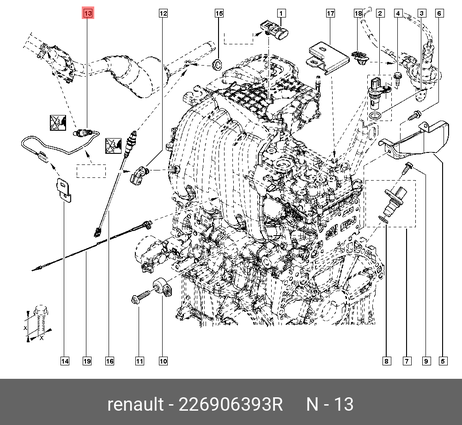 фото Renault 226906393R Датчик кислородный Renault 226906393R Датчик кислородный