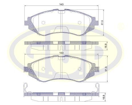 фото GUD GBP880167 Колодки тормозные дисковые | перед | GUD GBP880167 Колодки тормозные дисковые | перед |